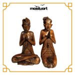 Balinese Bride & Groom Wooden Statue