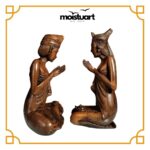 Balinese Bride & Groom Wooden Statue - Image 2