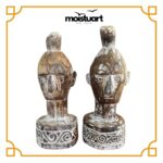 Tribal Bust Wood Sculptures