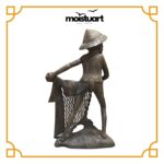 Wooden Fisherman Man Statue - Image 2
